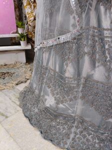 Stunning Silver Embroidered Lehenga Choli