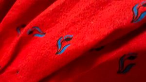 Red cotton printed nighty for women - free size -