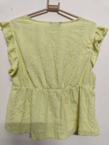 Butter Yellow Peplum Top