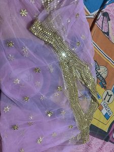 Sparkling White Sequined salwa set /free size
