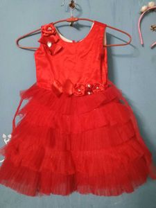 Heavy Frill Frock Party Wear