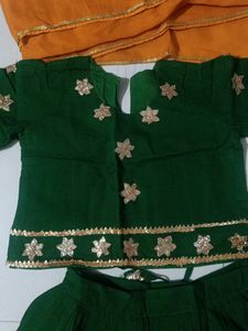 Green Festive Lehenga Choli Set