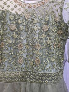 Elegant Green Embroidered Gown