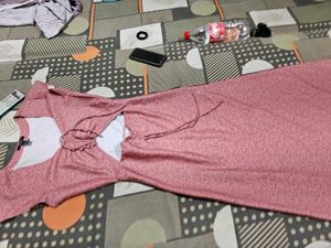 Pink Floral Print Maxi Dress