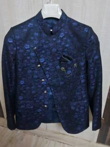 BoysDesigner Navy Blue Jacquard Jacket