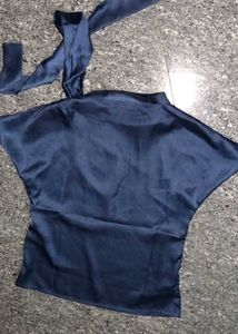 🎀Shein Blue Satin Wrap Top💙⚡