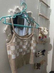 Checkerboard Knit Tank Top