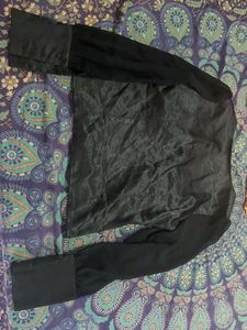 Black Sheer Sleeve Top