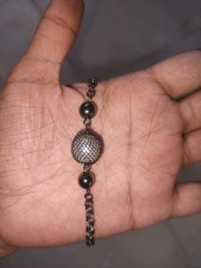 Unique Chain Bracelet with Orb Pendant