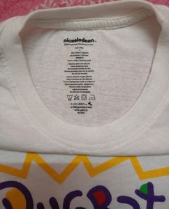 Oversized White Printed T Shirt