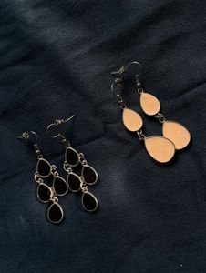 SET OF 2 Combo Teardrop Dangle Earrings