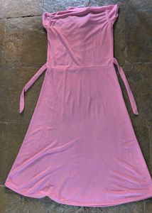 Pink Rose Patch Midi Dress cum kurti