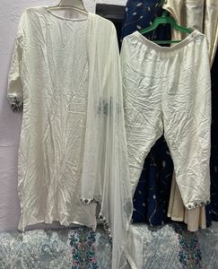 Elegant White Kurta Set with Dupatta