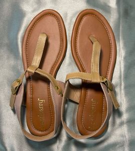 Dressberry Brown & Pink Flat Sandals