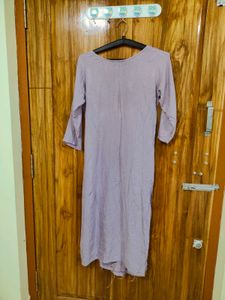 Embroidered Lavender Cotton Kurta