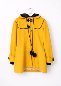 Stylish Yellow Hooded Coat