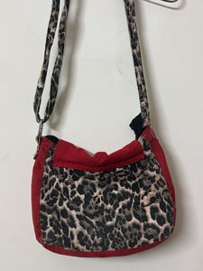 Red &amp; Animal Print Crossbody Bag