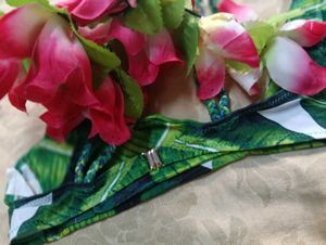 65.Tropical Green Bikini Top
