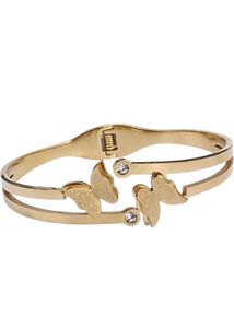 Anti-Tarnish Gold Butterfly Bangle Bracelet