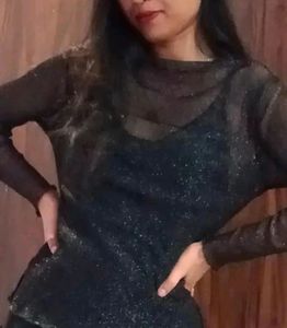 Glittery Mesh Top