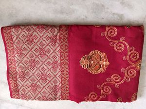 Brand New Elegant Red &amp; Gold Shawl
