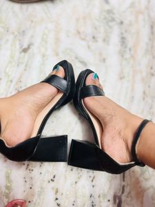Imported Black Broad Heels 3 Inches