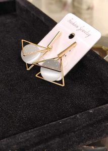 Triangle Drop Gold Toned Earrings