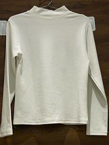 Turtle Neck Regular Fit White Top