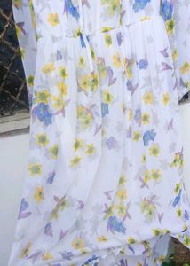 Flowy Floral Print Midi Dress