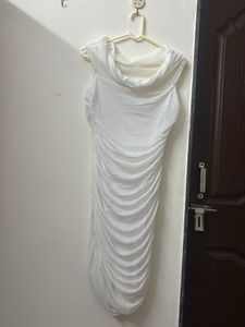 White mesh bodycon dress