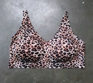Leopard Print Wireless Bra. combotin pis