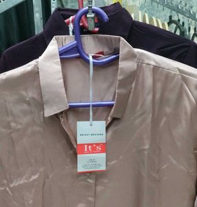 Elegant Pink Satin Shirt