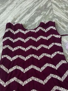Elegant Maroon Embroidered Gown
