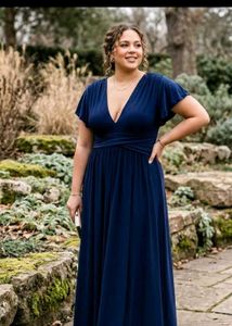 Elegant Navy Blue Maxi Dress 44.46.48