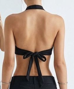 Black "Yes Daddy" Halter Crop Top