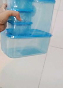 homeone Set of 8 Blue Plastic Containers
