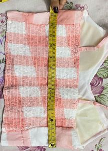 Pink &amp; White Checkered Cami Crop Top