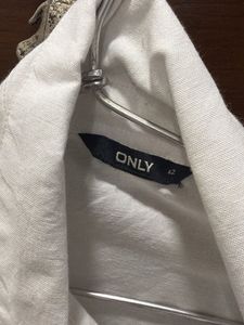 White Shirt with Red Heart Embroidery