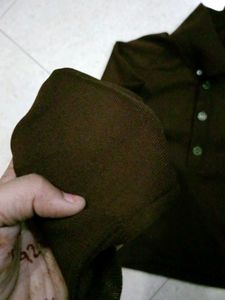women's Dark Brown crop Shirt