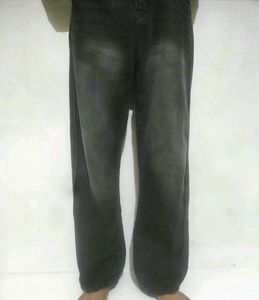Ash black loose straight fit jeans