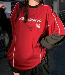 Red Layered Long Sleeve T-Shirt