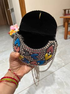 silver Party wear Clutch Bag Navratri festival