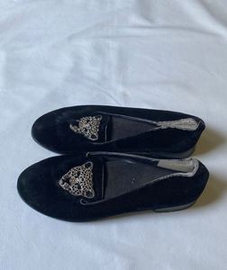 Black Velvet Slippers