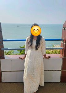 White Chikankari Long Dress