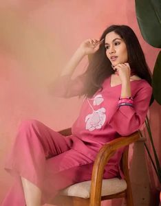 Pink Floral Kurta & Pants Set