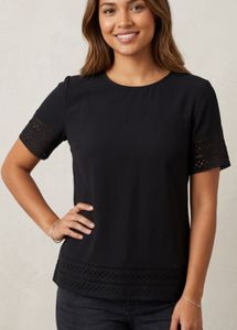 Black Textured Top | Bust 36" | Stretchable