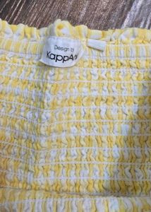 Yellow Gingham Tiered Mini Skirt