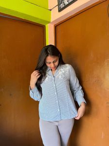 Striped Embroidered Shirt