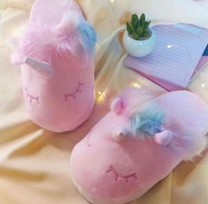 plush Unicorn Slippers available in 2 colors