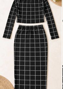 Black & White Grid Print Co-ord Set